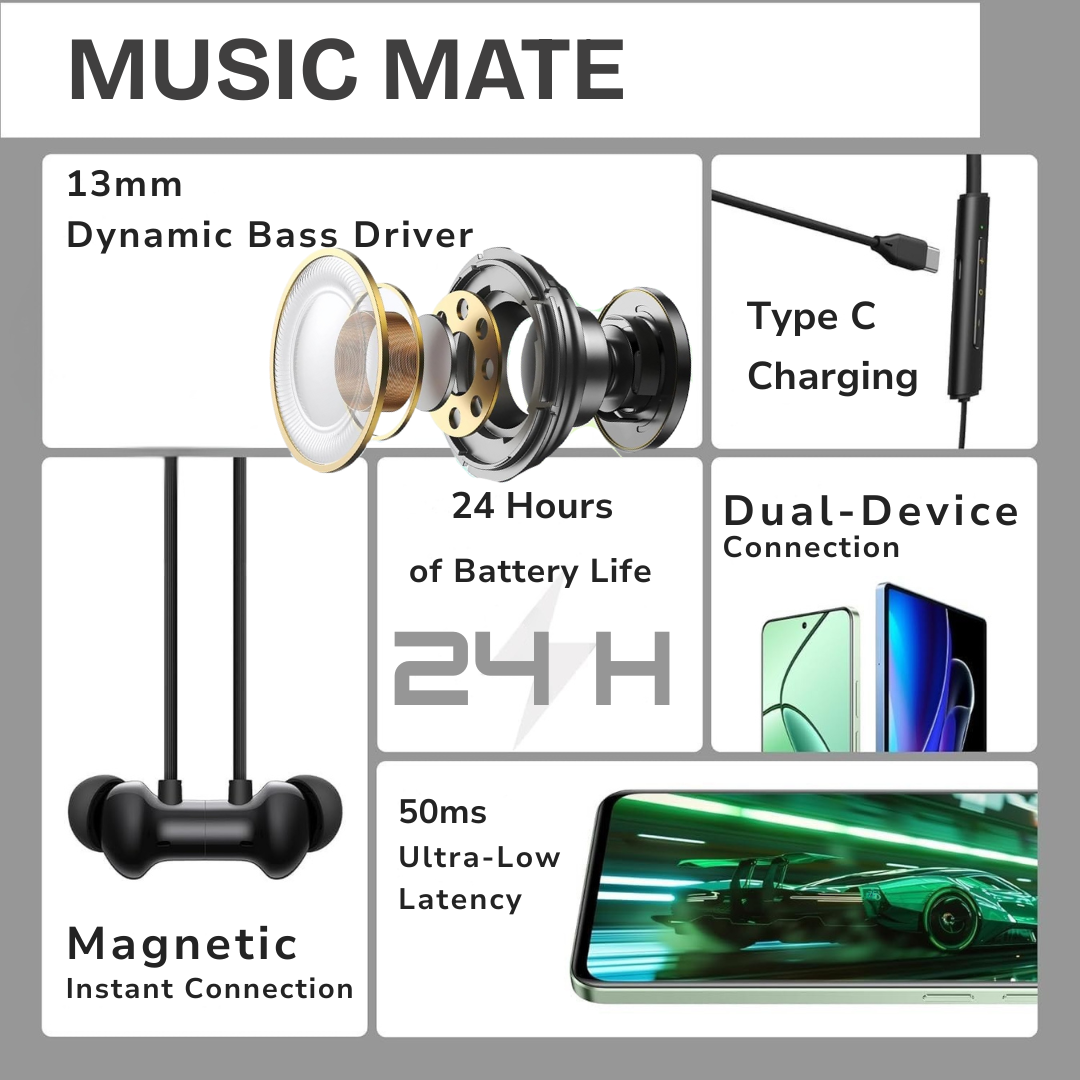 ModishOmbre Music Mate Earbuds – 24-Hour Battery Life and Sleek Design
 ModishOmbre Music Mate Earbuds – 24-Hour Battery Life and Sleek Design