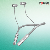 ModishOmbre Arm X Bluetooth Wireless Earphones in sleek silver design with ergonomic neckband
