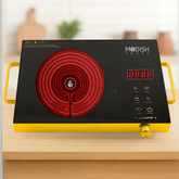 ModishOmbre 2200W induction cooktop with silver finish and digital touch control panel