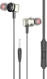 ModishOmbre Magno-Bass Wired Earphones with Mic – Black with Red Tips, 14mm Drivers