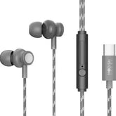 ModishOmbre Grey Type-C Wired Earphones with Mic and Braided Cable