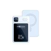 Sleek white ModishOmbre 10000 mAh wireless power bank with MagSafe ring for magnetic charging