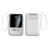 ModishOmbre 10000 mAh mini power bank in sleek matte white finish with wireless charging symbol on top