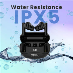 ModishOmbre Vibex TWS Earbuds  50 hr Backup|Quad Mic Clear Calls|13 mm Sound Driver |Display Indicator Bluetooth Headset (45 Ms Latency, Gaming Earbuds, Type C Fast Charging, Extra Earbuds Cushion, True Wireless)