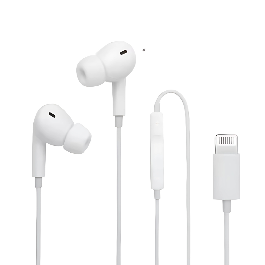 ModishOmbre Lightning Wired Bluetooth Earphones – White Color with Dual Connectivity

