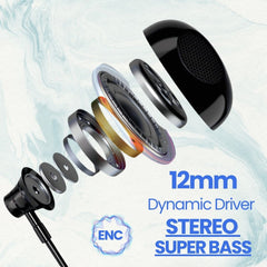 ModishOmbre Beast Wireless Neckband  | 24HRS Playtime | Fast Charging Bluetooth Earphones | Auto Connect | Deep Bass HD Sound | Noise Reduction Mic | IPX4 Water Resistant