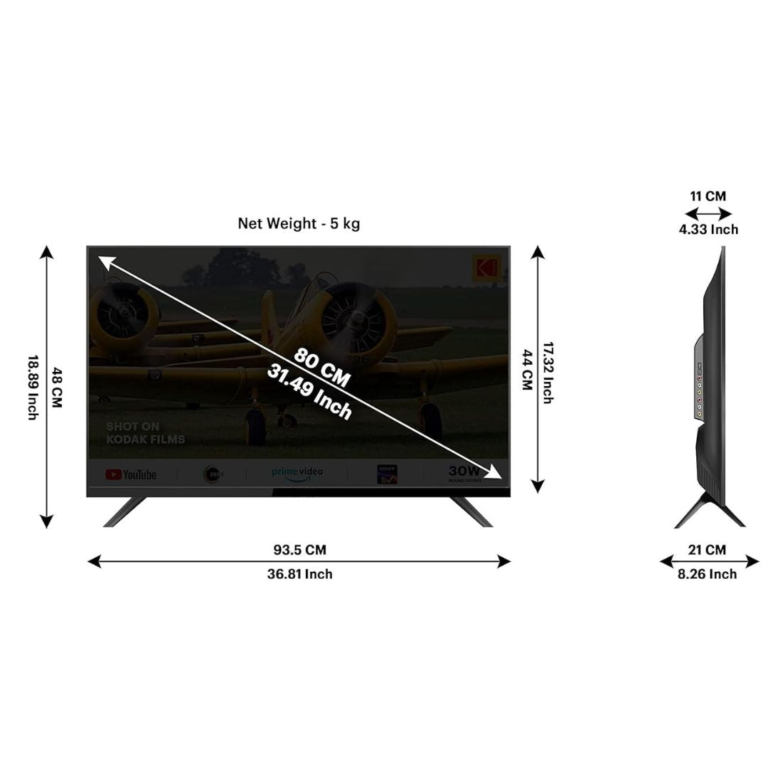 MOD32SFL-ECHO 32-Inch Full Android Smart LED TV | Cloud TV | Wi-Fi & Screen Mirroring | 512MB RAM + 4GB Storage | 2 Years Warranty