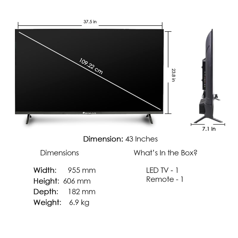 MOD43GFLVR-Google TV 43-Inch Full Android A++ Smart LED TV – 1GB RAM + 8GB Storage, Voice Remote, Google TV, 2-Year Warranty