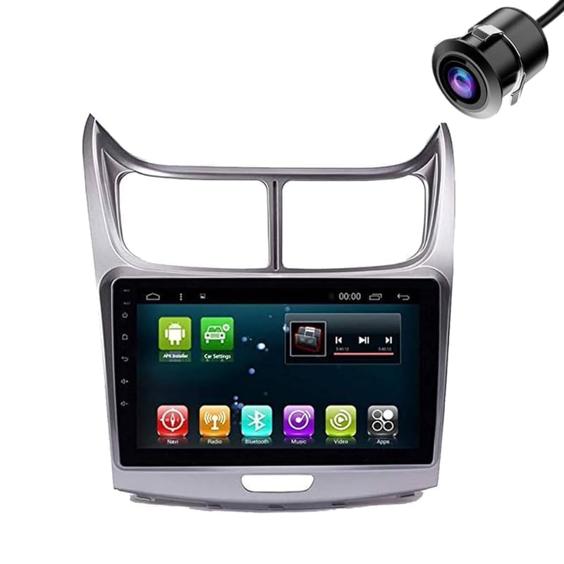 ModishOmbre 9-Inch Car Android System for Chevrolet Sail | OS 13 | QLED HD IPS Touch | 2GB RAM & 32GB ROM | Bluetooth & Wi-Fi | Double Din Multimedia Player | AHD Rear Camera & Frame Included