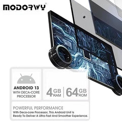 ModishOmbre Gemstone 2K Car Android System | 10.1" Full HD Touchscreen | Wireless CarPlay & Android Auto | 4GB RAM, 64GB ROM