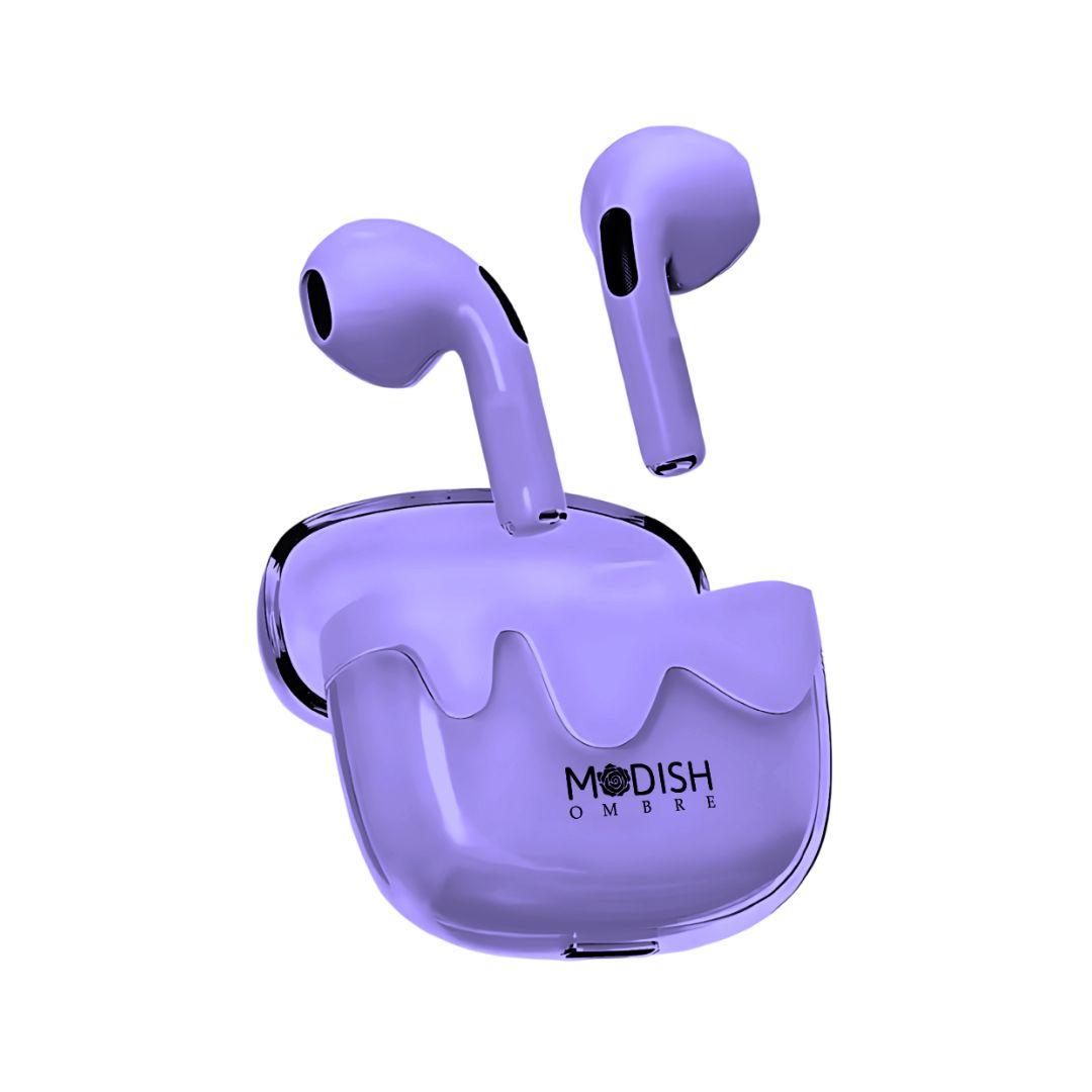 ModishOmbre Aura TWS Earbuds with MEMS Mic Active ENC & Touch Control | 24 Hrs Battery | 40 MS Latency Gaming Headset | 5.3v Bluetooth | Sweat Resistance | ExtraBass Earbuds