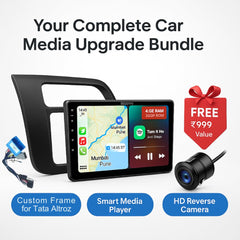 ModishOmbre 9-Inch Car Android System for Tata Altroz | OS 13 | QLED HD IPS Touch | 2GB RAM & 32GB ROM | Inbuilt Bluetooth & Wi-Fi | Double Din Stereo | AHD Rear Camera & Frame Included
