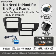 ModishOmbre 9” QLED Car Android System for Mahindra XUV 3XO | OS 13 | 4GB RAM & 64GB ROM | Wireless CarPlay & Android Auto | AHD Camera + Frame Included | 1-Year Warranty