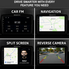 ModishOmbre 9” QLED Car Android System for Mahindra XUV 3XO | OS 13 | 4GB RAM & 64GB ROM | Wireless CarPlay & Android Auto | AHD Camera + Frame Included | 1-Year Warranty
