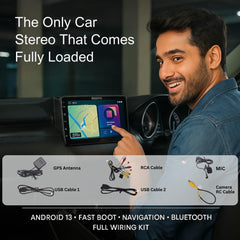 ModishOmbre 9” QLED Car Android System for Mahindra XUV 3XO | OS 13 | 4GB RAM & 64GB ROM | Wireless CarPlay & Android Auto | AHD Camera + Frame Included | 1-Year Warranty