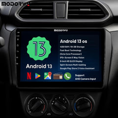 ModishOmbre 9” QLED Car Android System for Mahindra XUV 3XO | OS 13 | 4GB RAM & 64GB ROM | Wireless CarPlay & Android Auto | AHD Camera + Frame Included | 1-Year Warranty