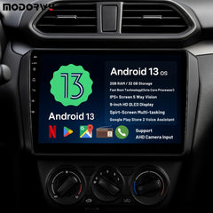 ModishOmbre 9-Inch Car Android System for Tata Altroz | OS 13 | QLED HD IPS Touch | 2GB RAM & 32GB ROM | Inbuilt Bluetooth & Wi-Fi | Double Din Stereo | AHD Rear Camera & Frame Included