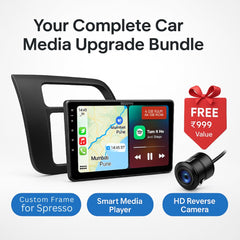 ModishOmbre 9” QLED Car Android System for Maruti S-Presso (2019+) | OS 13 | 4GB RAM & 64GB ROM | Wireless CarPlay & Android Auto | Free AHD Camera + Frame | 1-Year Replacement Warranty