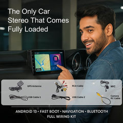 ModishOmbre 9-Inch Car Android System for Tata Altroz | OS 13 | QLED HD IPS Touch | 2GB RAM & 32GB ROM | Inbuilt Bluetooth & Wi-Fi | Double Din Stereo | AHD Rear Camera & Frame Included