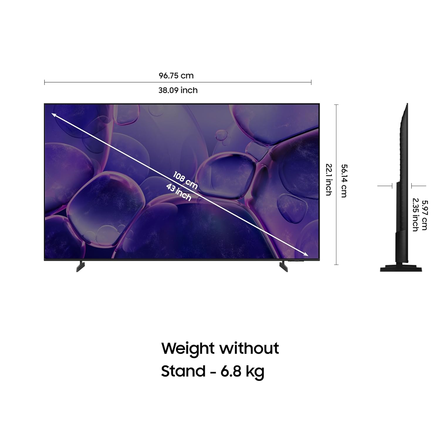 MOD43SFL-PRIME-T 43-Inch Smart LED TV – 512MB RAM + 4GB Storage, Tizen OS, 2-Year Warranty