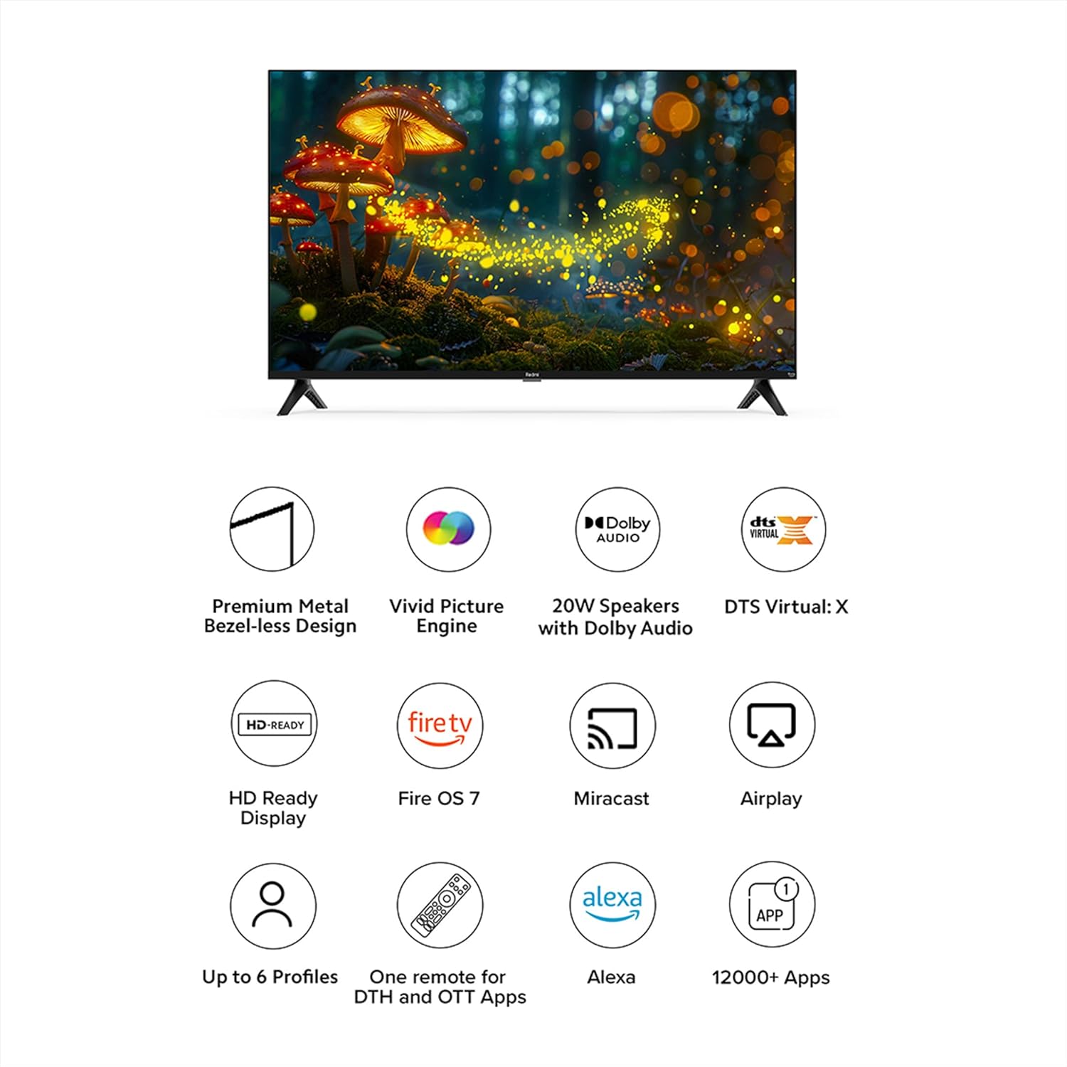 MOD32NFLHD 32-Inch LED TV HD (Normal) |2K HDR Display | Wi-Fi & Bluetooth | Dolby Audio | 1 Year Warranty (No Installation – No Finance)