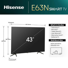 43" Full Android A++ Smart LED TV – 1GB RAM + 8GB Storage, Voice Remote, Golden Bezel, 2-Year Warranty