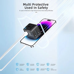 People using Modish adapter in various travel destinations

