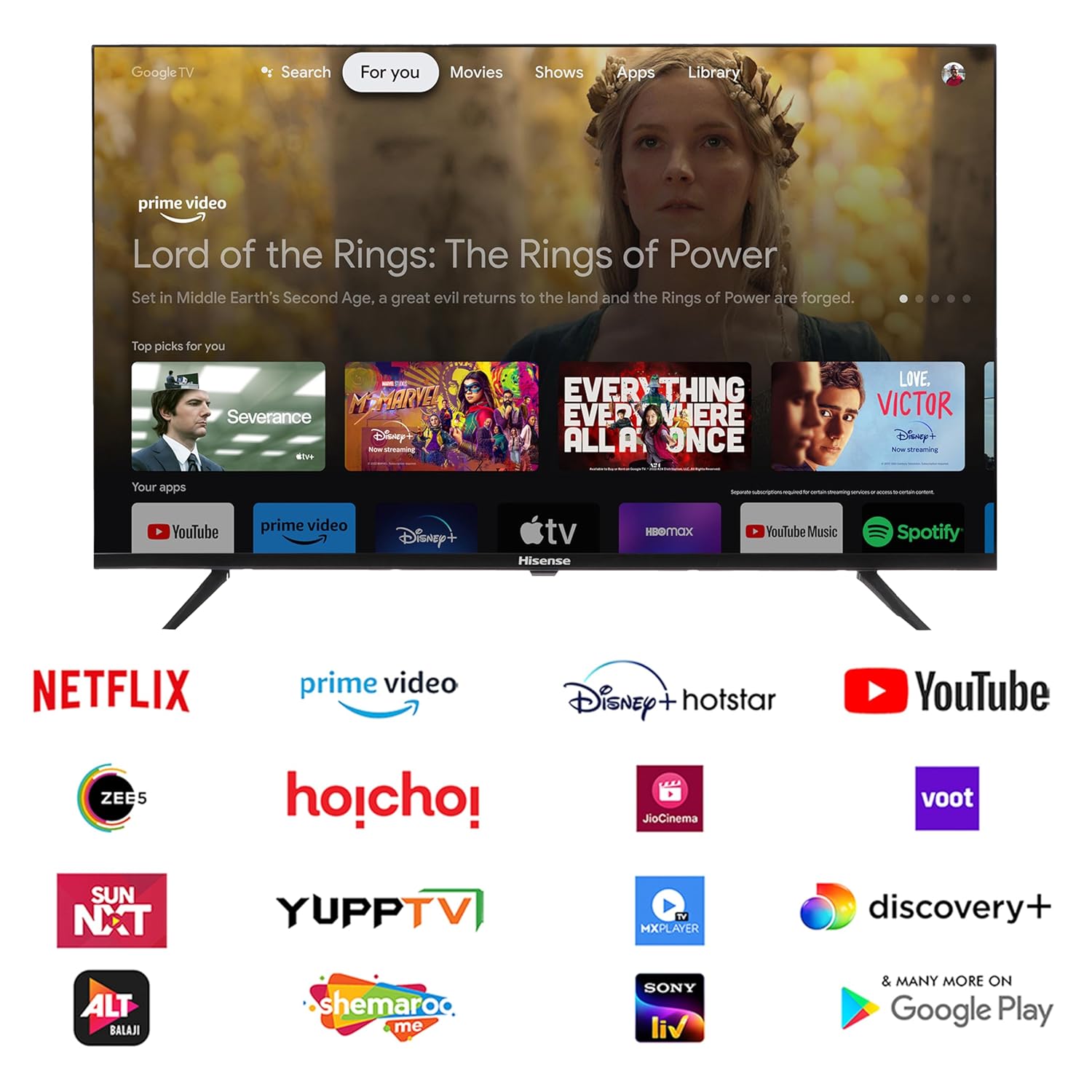 43" Full Android A++ Smart LED TV – 1GB RAM + 8GB Storage, Voice Remote, Golden Bezel, 2-Year Warranty