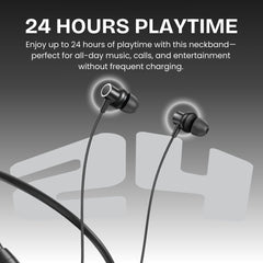 Rambler Bluetooth Neckband Upto 24 Hours Playback,Extra Bass Sound & Clear Mic Bluetooth Headset (Active Noise Cancellation, Crystal Clear Sound, Long Lasting Battery, in The Ear)