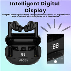 ModishOmbre Vibex TWS Earbuds  50 hr Backup|Quad Mic Clear Calls|13 mm Sound Driver |Display Indicator Bluetooth Headset (45 Ms Latency, Gaming Earbuds, Type C Fast Charging, Extra Earbuds Cushion, True Wireless)