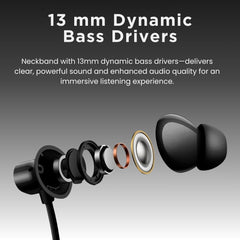 Rambler Bluetooth Neckband Upto 24 Hours Playback,Extra Bass Sound & Clear Mic Bluetooth Headset (Active Noise Cancellation, Crystal Clear Sound, Long Lasting Battery, in The Ear)