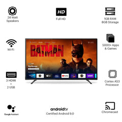 MOD32SGFLVR-STAR+ 32-Inch Full Android A++ Smart LED TV – 1GB RAM + 8GB Storage, Voice Remote, Golden Bezel, 2-Year Warranty