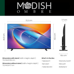 MOD32GFLVR-Google TV 32-Inch Full Android A++ Smart LED TV – 1GB RAM + 8GB Storage, Voice Remote, Google TV, 2-Year Warranty