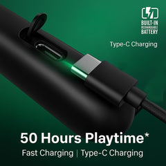 Modishombre Pluto Bluetooth Neckband with 50H Playtime, Deep Bass, Dual Mic for Clear Calls, Magnetic Earbuds & Type-C Fast Charging