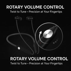 Modishombre Pluto Bluetooth Neckband with 50H Playtime, Deep Bass, Dual Mic for Clear Calls, Magnetic Earbuds & Type-C Fast Charging