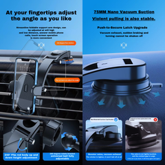 Universal car phone holder compatible with 4.7 to 7.0 inch smartphones
