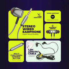 Magnetic earbuds with strong metal finish – ModishOmbre Magno-Bass Earphones

