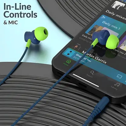 Inline microphone with multi-function control button – ModishOmbre Wired Earphones

