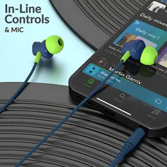Inline microphone with multi-function control button – ModishOmbre Wired Earphones

